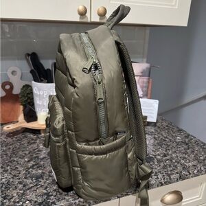 Olive Green Quilted Backpack